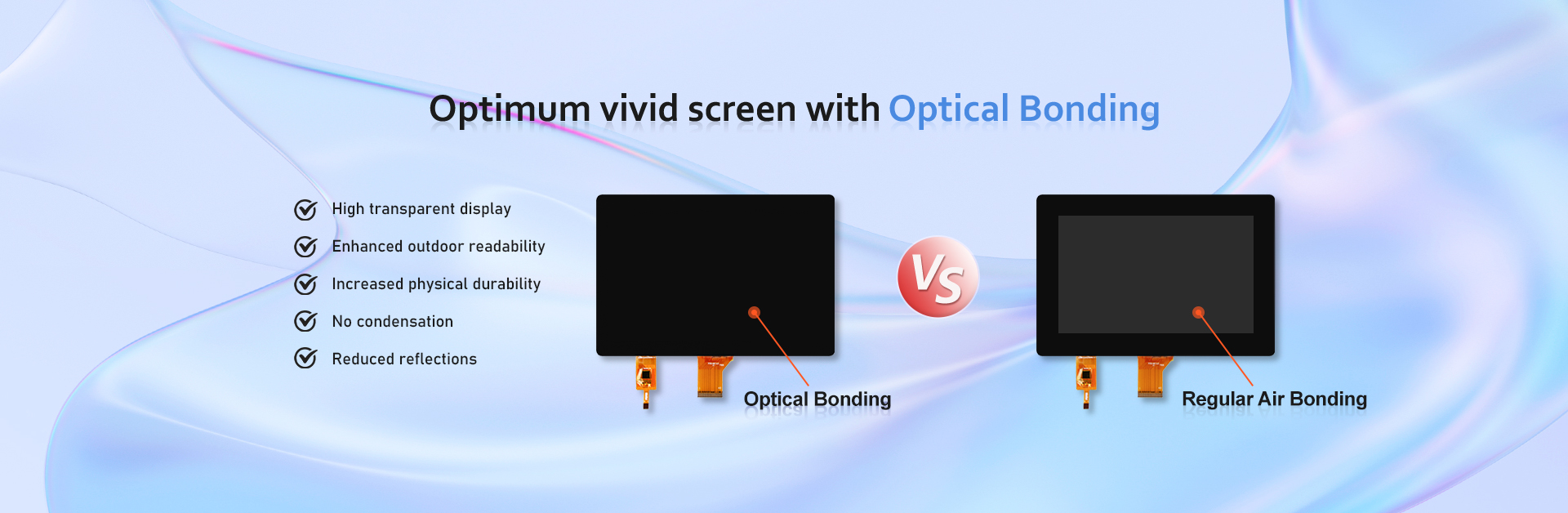 Optimum vivid screen with optical bonding