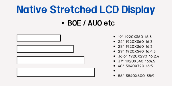 native stretched lcd display