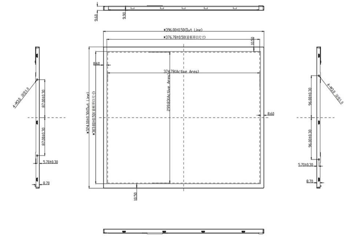 Drawing of 19 inch LCD Panel