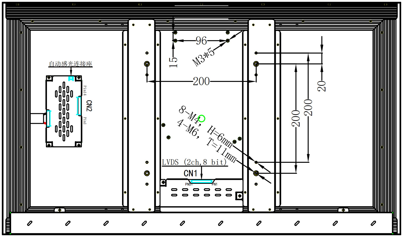 32 inch sunlight readable lcd module