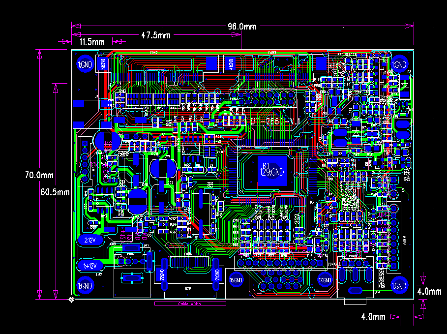Drawing of HDMI VGA BOARD OUTLINE