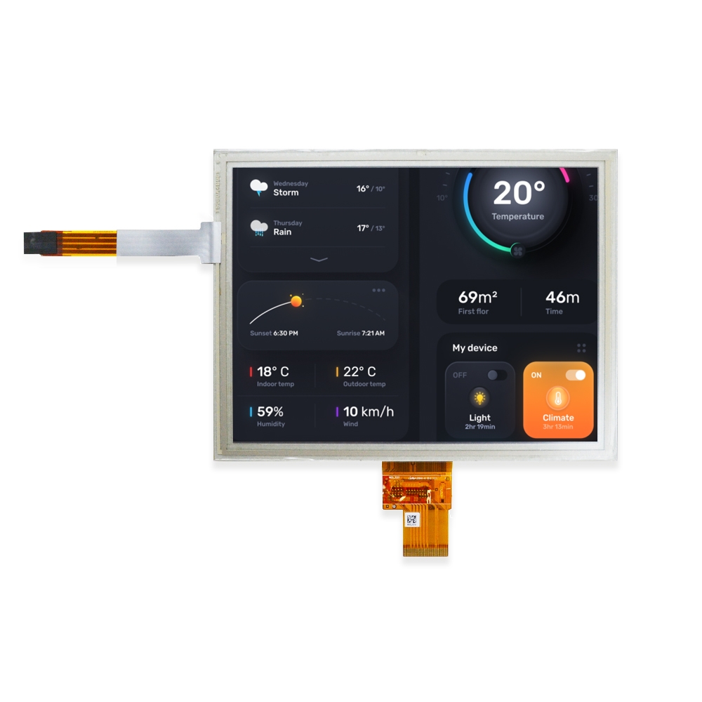 8-Zoll-LCD-Display mit Resistivem Touchscreen