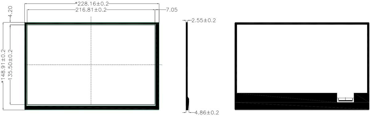 Drawing of 10.1 inch LCD Display Module