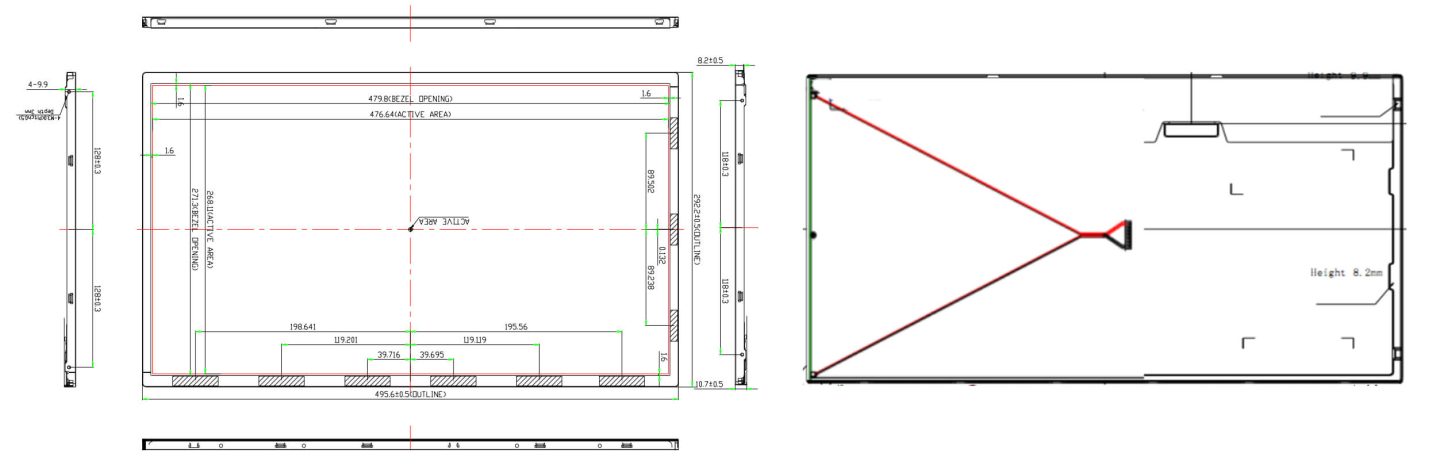 21.5 inch TFT LCD Product Drawing