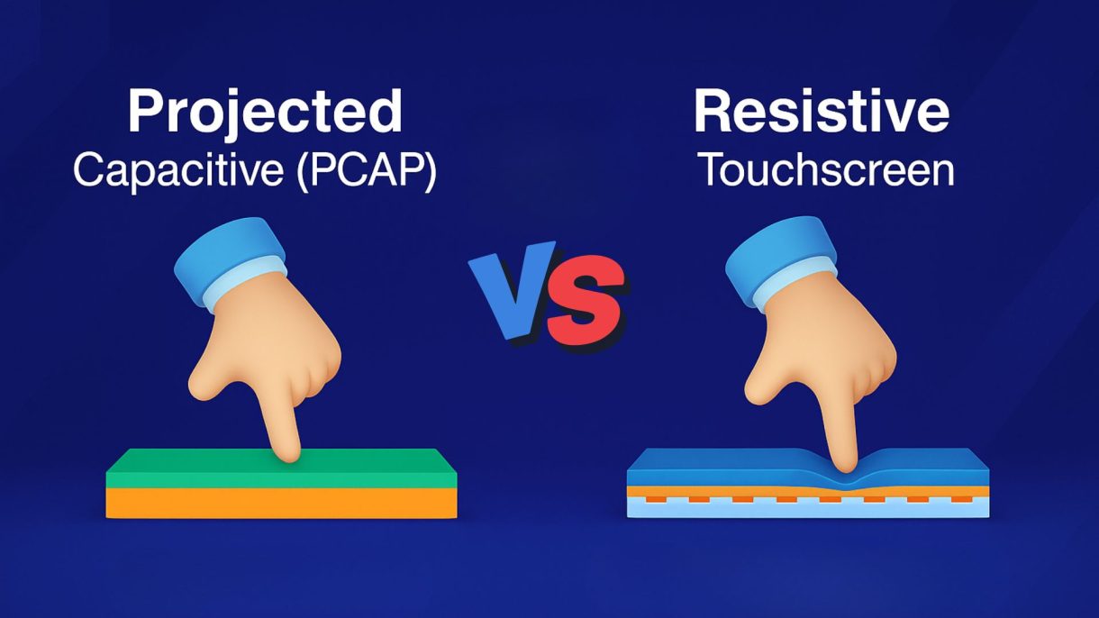 Resistive vs. PCAP Touch Screens for Industrial HMI: Selection Guide Featured Image