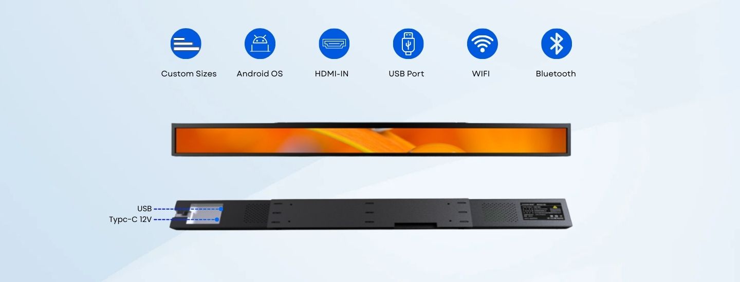 23.1 inch Shelf Edge Display 1880x120 resolution