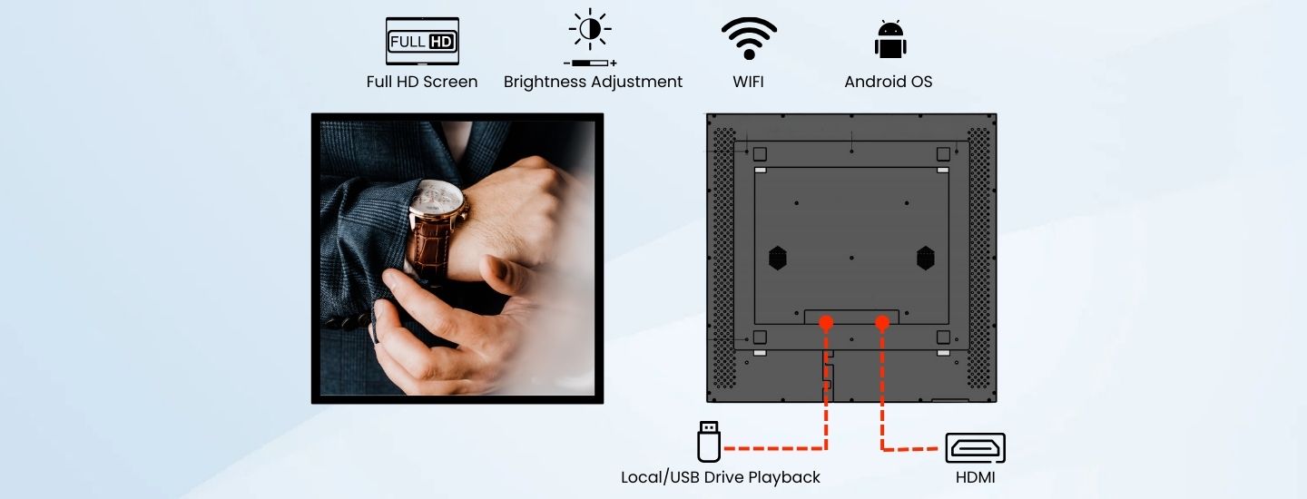 24 inch 1440x1440 Square Digital Photo Frame