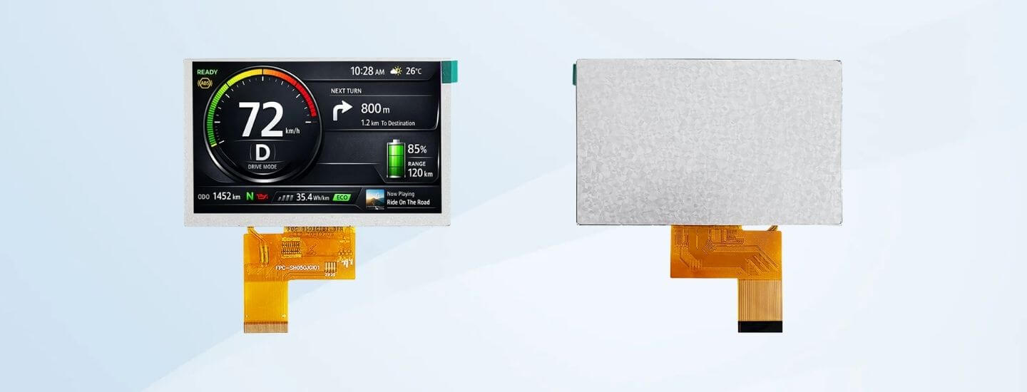5 inch 800x480 ips wide temp high brightness lcd screen