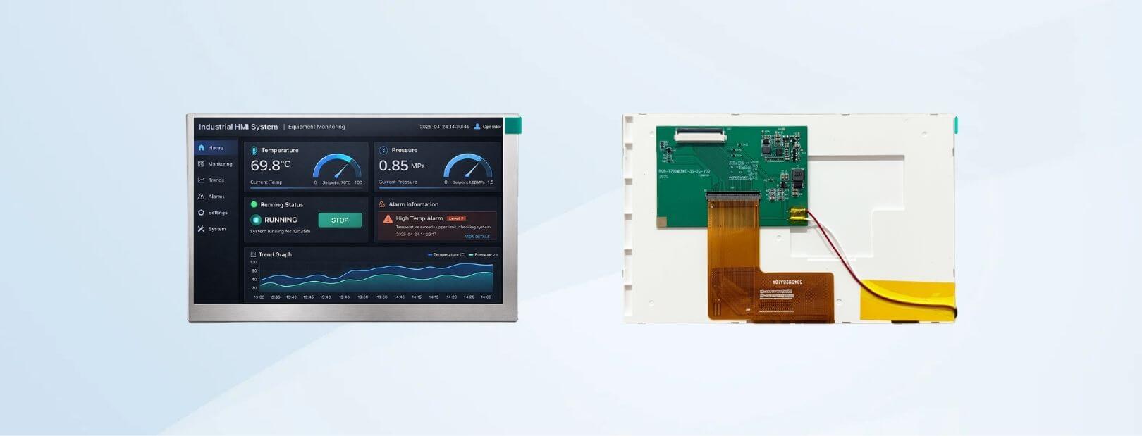 7 inch 800x480 industrial tft display