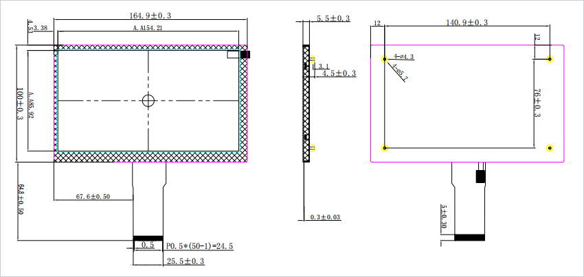 7 inch LCD Module 1000nits Rivet Design Two-Wheeler Cluster