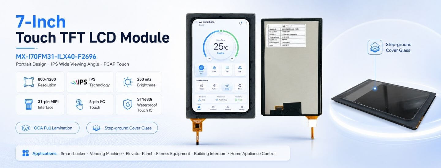 7 inch Touch TFT LCD with Step Grinding PCAP