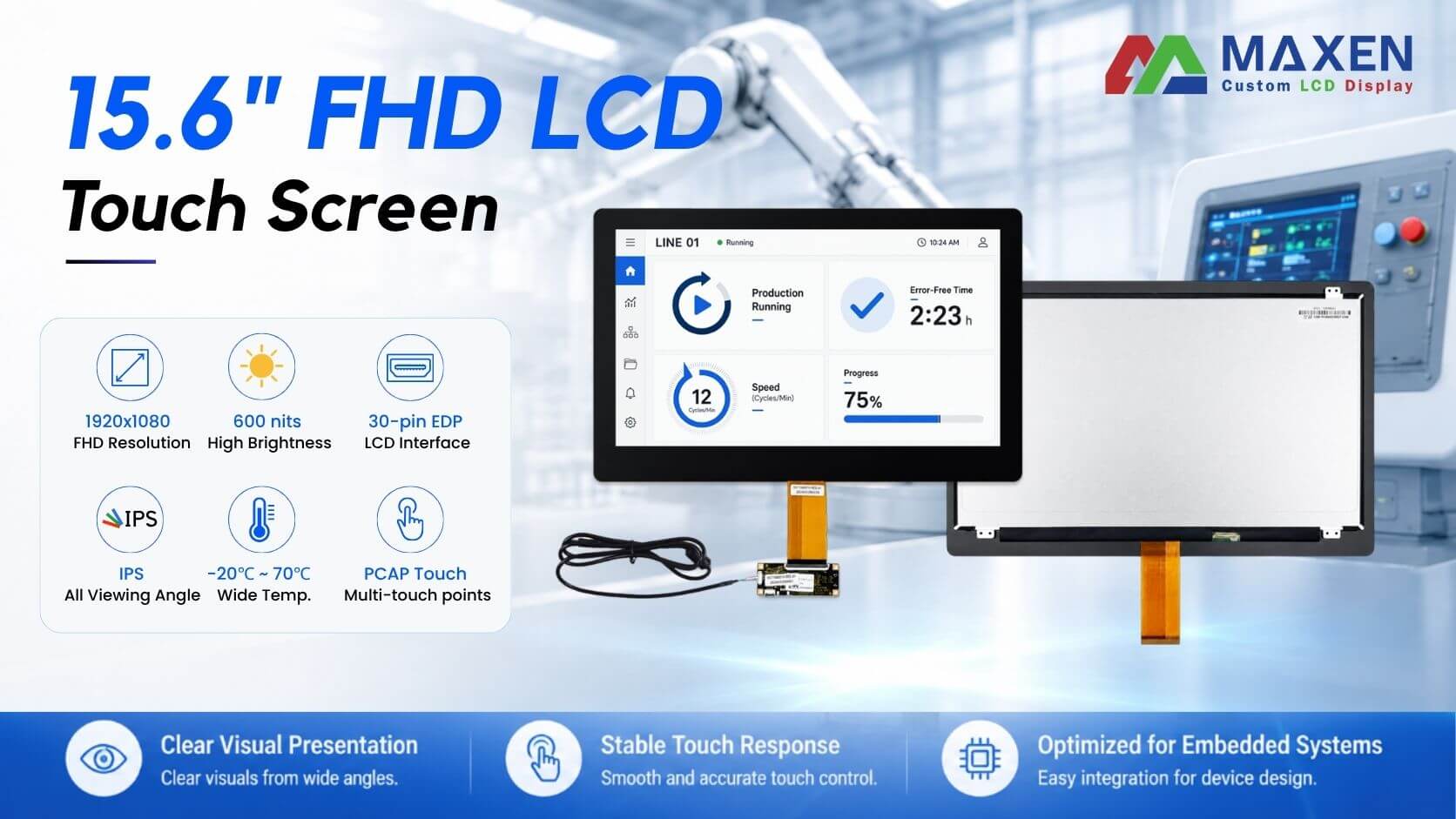 15.6 inch fhd ips lcd touch screen