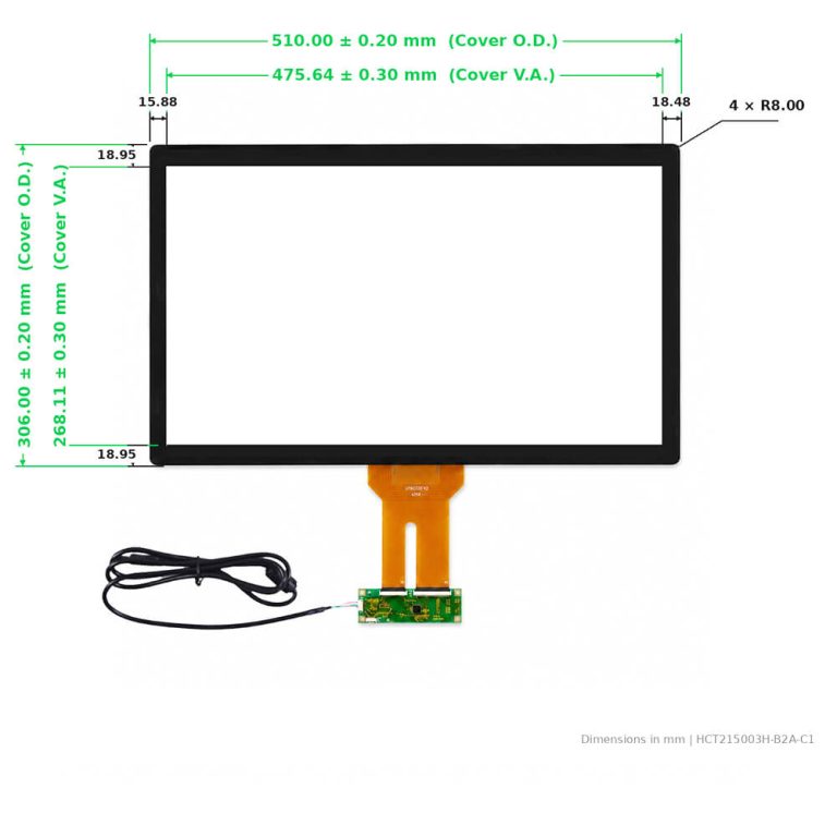 21.5 inch touch panel dimensions