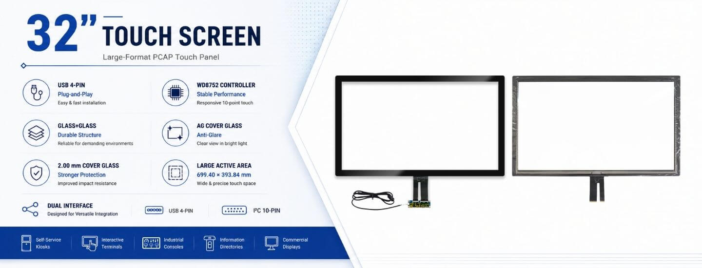 32 inch capacitive touch screen panel