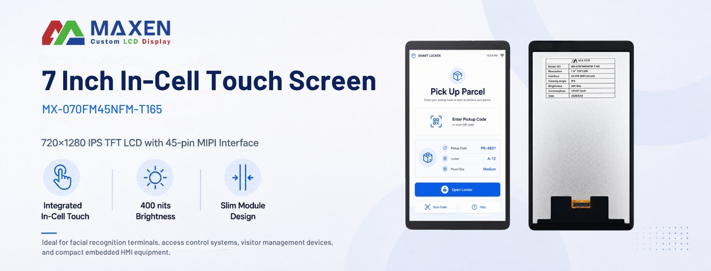7 inch 720x1280 mipi interface incell touch display