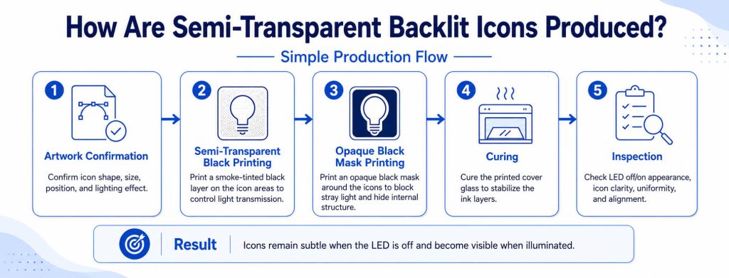 How Are Semi-Transparent Backlit Icons Produced