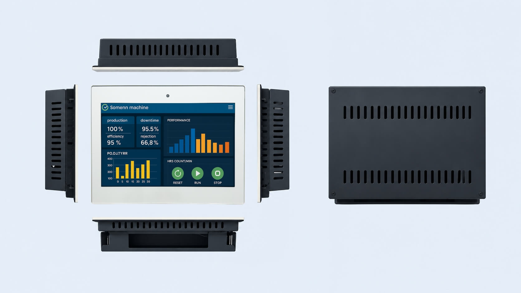 10.1 inch custom HMI touch display module with LCD touch panel and housing structure